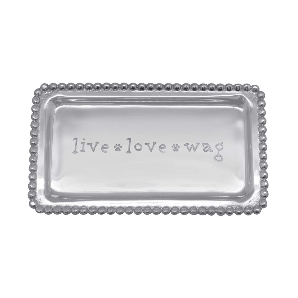 Live, Love, Wag Beaded Tray by Mariposa